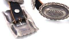 Vintage 925 sterling silver American Navajo Concho belt