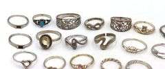Group lot of Vintage 925 sterling silver rings