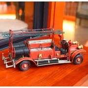 Large Handcrafted Metal Fire Engine Model
