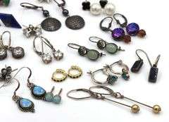 Group lot of vintage 925 sterling silver earrings