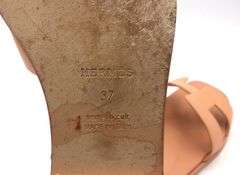 Hermes orange Joey Epsom calfskin oran sandals