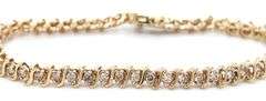 14kt Yellow gold 1.50ctw diamond S tennis bracelet