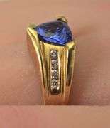 Stylish 14K Triangular Tanzanite Ring