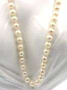 White fresh water pearl strand necklace with gold clasp