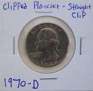 1970 D Washington Quarter Clipped Planchet - Straight Clip