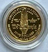 1987 US Gold Proof $5 Constitution Comm