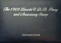 1909 Lincoln VDB Penny and Anniversary Stamp