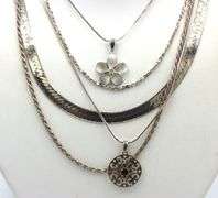 Vintage 925 sterling silver 5 group lot of necklaces