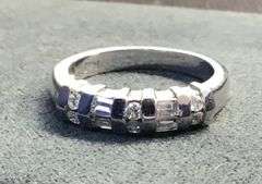 14K WHITE GOLD NATURAL DIAMOND WEDDING BAND