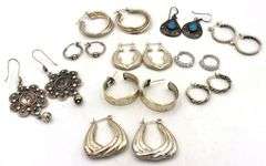 Group lot of Vintage 925 sterling silver earrings