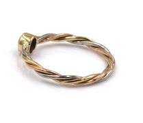 18kt Yellow gold Cartier sapphire twisted tri color stackable ring