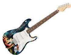 Alice Cooper Autographed Skull Snakes Photo Graphics Strat Guitar ACOA