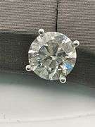 8.00 Carat Round Cut Lab Grown Diamond Stud Earring 14K IGI Certified