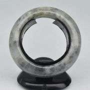 Dramatic black and gray 20.87ct Burmese Jade ring