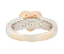 Techline 0.25ctw Pink Sapphire and 0.35ctw Diamond Heart Ring in 18K