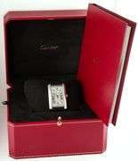 Cartier Tank Americaine WSTA0018, 27 X 45mm, Silver Dial, Stainless Steel Watch