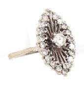 Glittering 14K WG Vintage Diamond Cluster