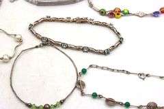 Group of 10 vintage 925 sterling silver bracelets