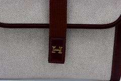 Vintage Hermes Jigepm Canvas Clutch Bag