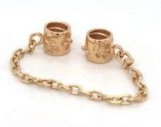 14kt Yellow gold Pandora safety chain charm