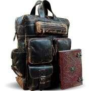 Buffalo Leather Travel Backpack with Multi Pockets