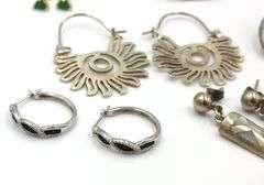 Group lot of vintage 925 sterling silver earrings