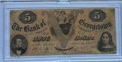 $5 Bank of Georgetown S Carolina 1856 Note
