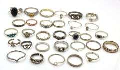 Group lot of Vintage 925 sterling silver rings