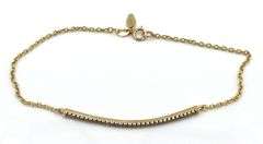 14kt Yellow gold Angara  Enhannced blue diamond bar bracelet