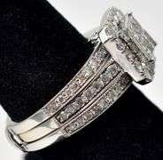 Elegant 10k White Gold Diamond Cluster Ring