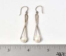 Pearl Dangle Earrings in Sterling Silver