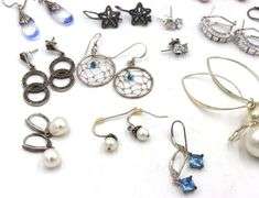Group lot of vintage 925 sterling silver earrings