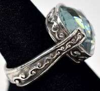 Blue Topaz Gemstone Ring in Sterling Silver
