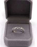 14kt White gold 0.45ctw wave diamond band