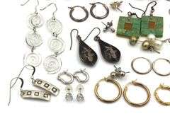 Group lot of vintage 925 sterling silver stud and dangle earrings