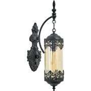 Mid-Century Gothic Wall Sconce with Amber Glass