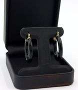 14kt Yellow gold black onyx hoop earrings