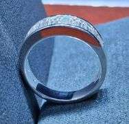 18k white gold natural diamond wedding band