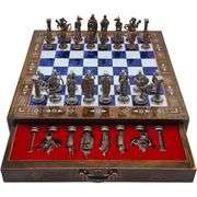 Chess Set with British Army Metal Pieces