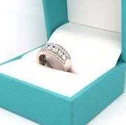 14kt White gold 0.90ctw 3 row diamond band