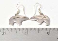 Running Bear Dangle Earrings in Sterling Silver