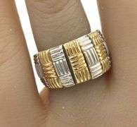 18kt Yellow and white gold woven wide band