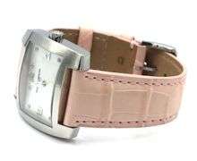 Baume & Mercier Hampton spirit 8P diamond MOP dial quartz on pink leather strap watch