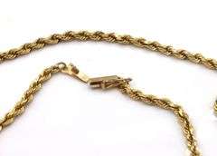 14kt Yellow gold rope chain necklace