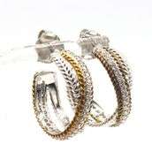925 Sterling silver Judith Ripka hoop earrings