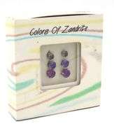 3 Pairs of 925 sterling silver colors of Zandrite stud earrings