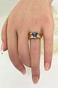 Stylish 14K Triangular Tanzanite Ring
