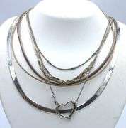 Group lot of 6 vintage 925 sterling silver necklaces