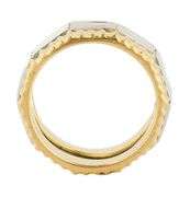 Wave Style Sculpted Two Tone Band Ring in 18K and Platinum