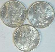 3 Different Choice BU Morgan Silver Dollars 1889 to 1899-O